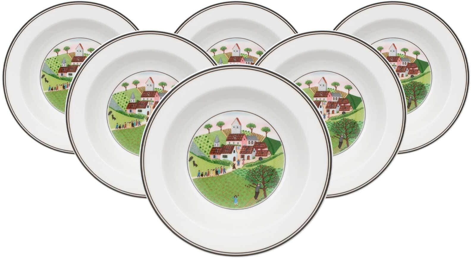 Schale VILLEROY & BOCH "Salatschale Heirat Design Naif ø 20 cm 6er Set bunt", bunt, Schüsseln, Schale