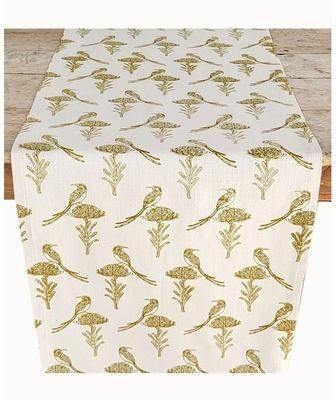 French Home Sugarbird Table Runner - Chartreuse