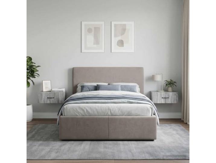 YUTAASU Wandmontierter Nachttisch 2 STK. Graues Sonoma Mit Schublade Und Offenem Regal, Holzwerkstoff, Für Schlafzimmer, Wohnzimmer, Gästezimmer