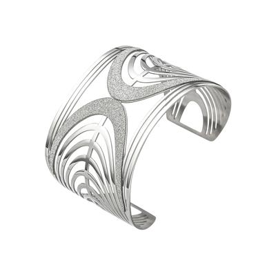 Armspange JOBO, silber (edelstahlfarben), Armbänder, Damen, Edelstahl, Armspange, breit Edelstahl