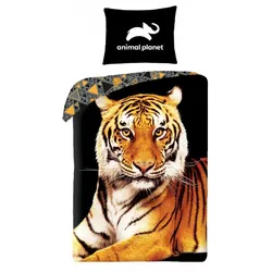 COFI 1453 Animal Planet Bettwäsche Set 140x200 cm aus Baumwolle mit 70x90 cm Kissen