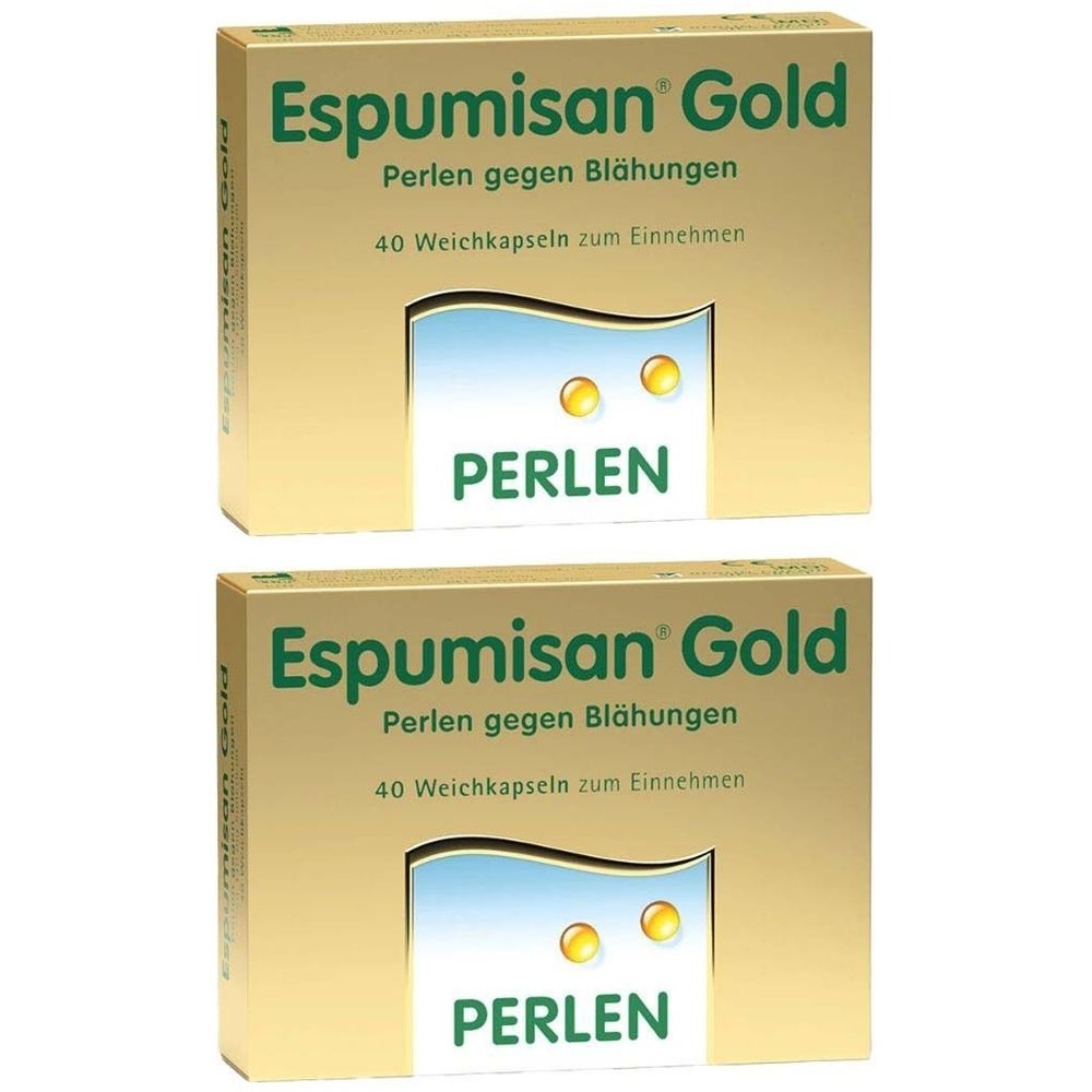 Espumisan Gold Perlen gegen Blähungen 2x 2x40 St Weichkapseln