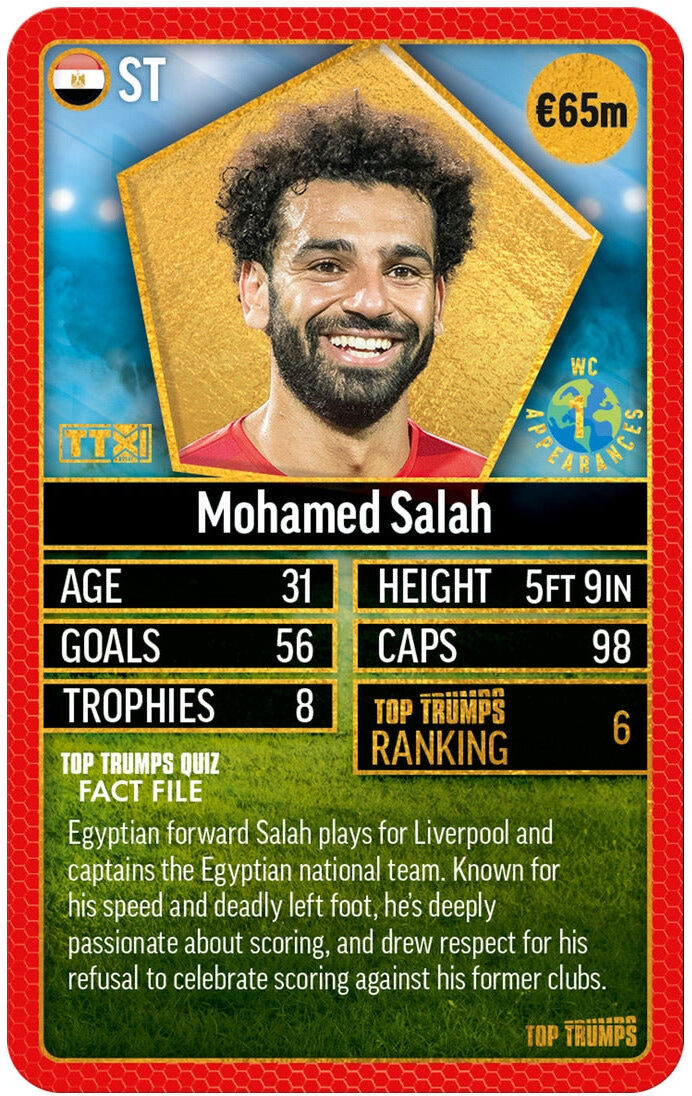 Top Trumps World Football Stars Top 200 Pack 4 Card Game for 2 Players, Ages 6+, Collectible Football Cards by Winning Moves