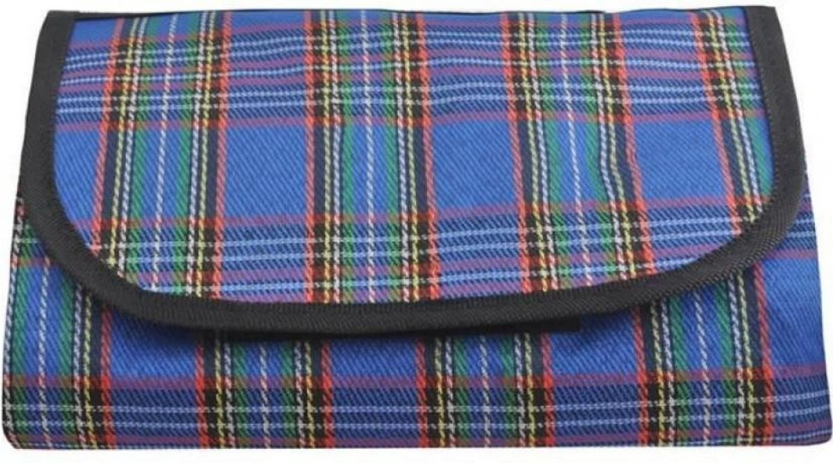 Blauw geruit picknickkleed XL - Waterdicht en opvouwbaar strandkleed - 180 x 145 cm