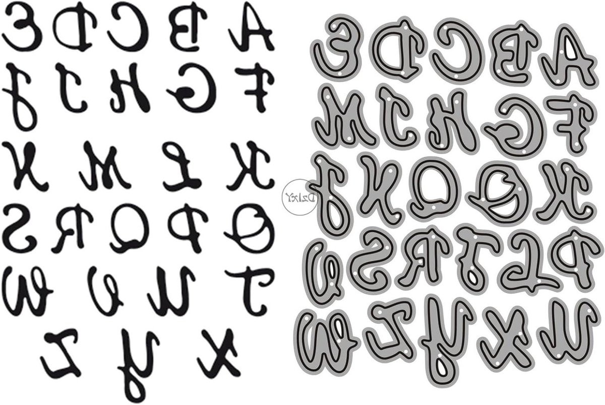 Set van 26 zilverkleurige metalen snij dies met letters stencils van koolstofstaal voor het maken van kaarten