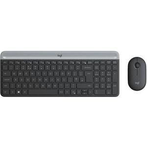 Logitech Tastatur MK470 Slim Wireless Keyboard, mit Funkmaus, USB, anthrazit