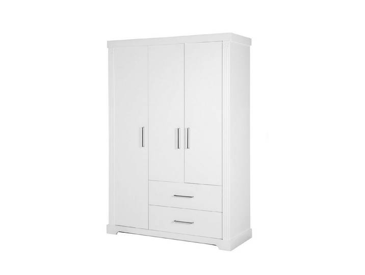 roba® Kleiderschrank Maxi 3-türiger Drehtürenschrank aus Holz- Soft Close Türen - Weiß
