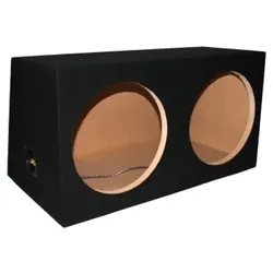  Leergehäuse 64 l geschlossen aus MDF mit Filz+Terminal für 2 x 30er Subwoofer 