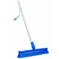 Spezial Hygiene Besen Hygienebesen 40cm Breit mit Aluminiumstiel 145cm Lang HACCP blau Lebensmittel