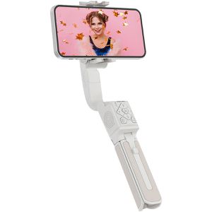 Hohem iSteady Q White Selfie-Stick, 14 bis 50 cm, für Smartphone, mit Stativ und Fernbedienung, 360° drehbar