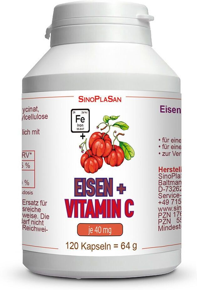 SinoPlaSan Eisen 40 mg+Vitamin C mg Kapseln 120 St