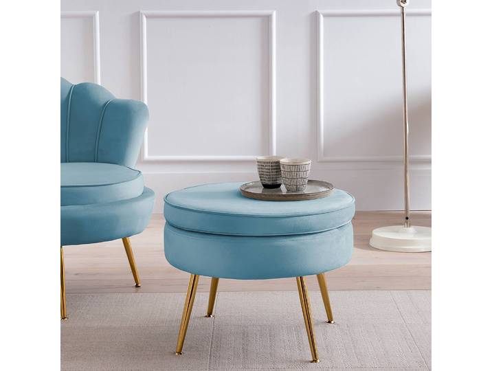 Sitzpouf Brünn Ø 52cm Blau/Hellblau