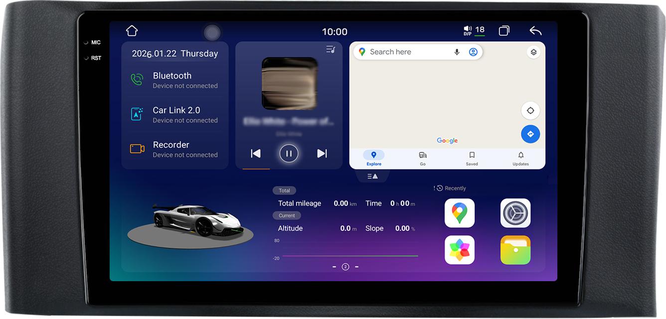 2k Display Android Radio 128GB für Smart 451 Facelift 2012-2014 Carplay Android Auto Navi 4G LTE Bluetooth DAB+ Rückfahrkamera Lenkradsteuerung
