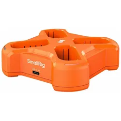 SmallRig 5748 Four-Channel Camera Battery Charger for DMW-BLK22 (Kamera Akku Ladegerät), Kamera Stromversorgung, Orange