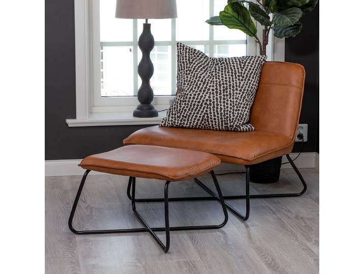 Fauteuil X-Lounge Marron/Marron Cuir synthétique 74 x 71 x 64cm