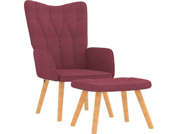 vidaXL Fauteuil relax avec pouf vin rouge Tissu