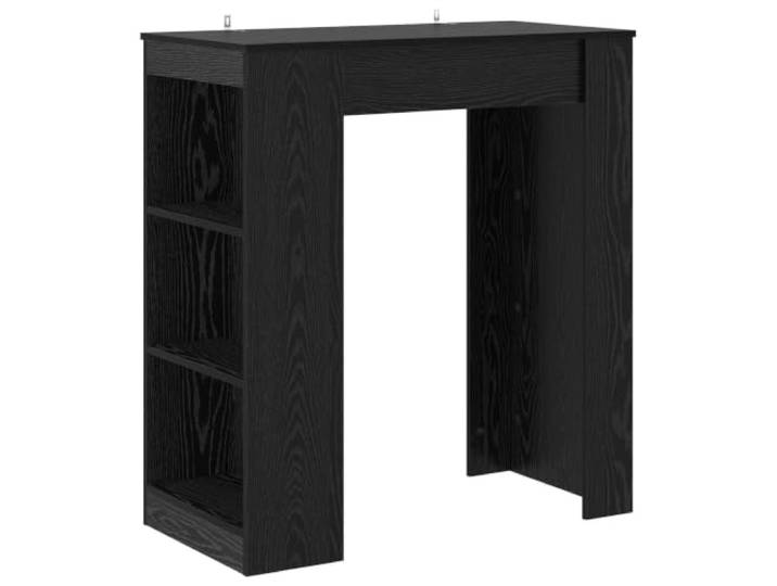 YUTAASU Bartisch 95 x 47 x 103,5 cm Holzwerkstoff Schwarze Eiche Mit Brettregalen, Robust für Wohnzimmer, Vielseitig als Beistelltisch, Pflegeleicht