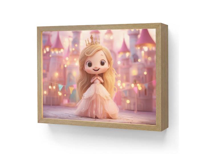 OnlyWow Nachttischlampe MIT Akku Prinzessin - Rosa - Schloss 40x30 cm, Rechteckig, LED integrated, 40x30x8 cm, Lampen & Leuchten, Innenbeleuchtung, Nachtlichter