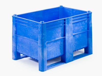 Palettenbox, geschlossen, 500 l, blau