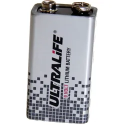 Lithium-Batterie UltraLife U9VL, 6AM6, 9 Volt, 1200 mAh, wie 6AM6, 9V E-Block, 6LR21, Size 9V, 4022