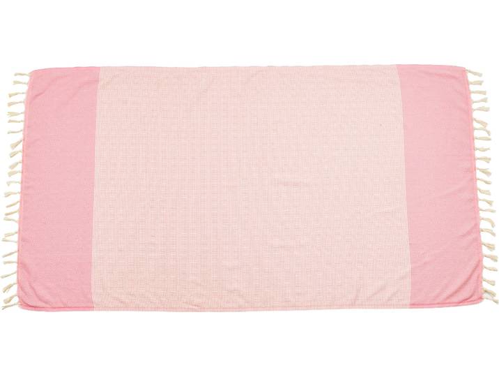 Plaid DONE. Lounge Diamond , pink (pink, beige), B:100cm L:180cm, Baumwolle, Wohndecken, Plaid, Leichtes Plaid mit geknoteten Fransen