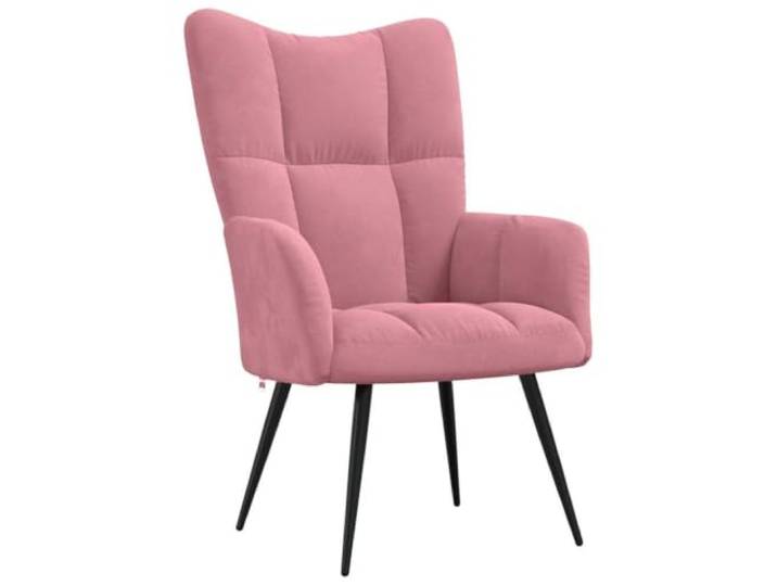 KDVXBCQJH Relaxsessel Samt Sessel Polstersessel mit Stahlgestell Rosa Eleganter Fernsehsessel mit weicher Schaumstoffpolsterung und stabiler Stahlkonstruktion fürs Wohnzimmer und Schlafzimmer.