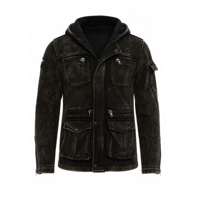 Sweatjacke CIPO & BAXX "Cipo & Baxx Sweatjacke", Herren, Gr. S, braun (schwarz), regular fit, Sweatjacken Sweatjacke