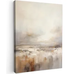 LEINWANDBILD Kunst - Industriell - Grau - Braun - Abstrakt Wandbild Wohnzimmer 60x80 cm