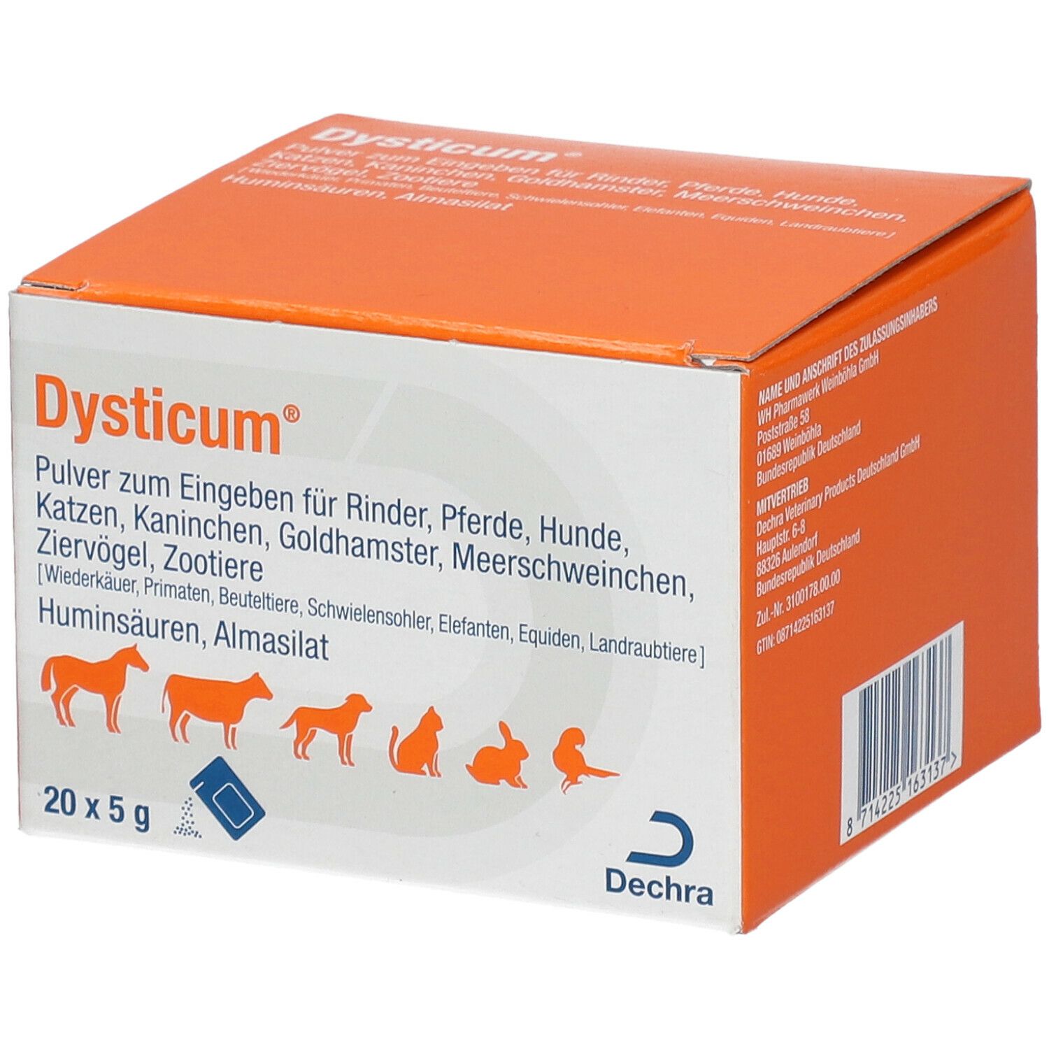 Dysticum Pulver zum Eingeben Beutel vet. 20x5 g