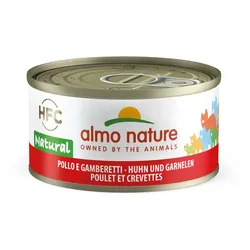 Almo Nature HFC Natural 70g Dose Katzennassfutter 24 x 70 Gramm Huhn & Garnelen