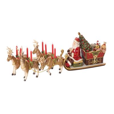 Dekofigur VILLEROY & BOCH "Santa's Schlittenfahrt Christmas Toys Memory bunt", bunt, Dekofiguren