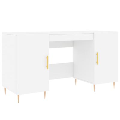 Helloshop26 - Schreibtisch Tisch Arbeitsplatz Computermöbel Arbeitszimmer 140 x 50 x 75 cm weißes Holzwerkstoff 02_0023511