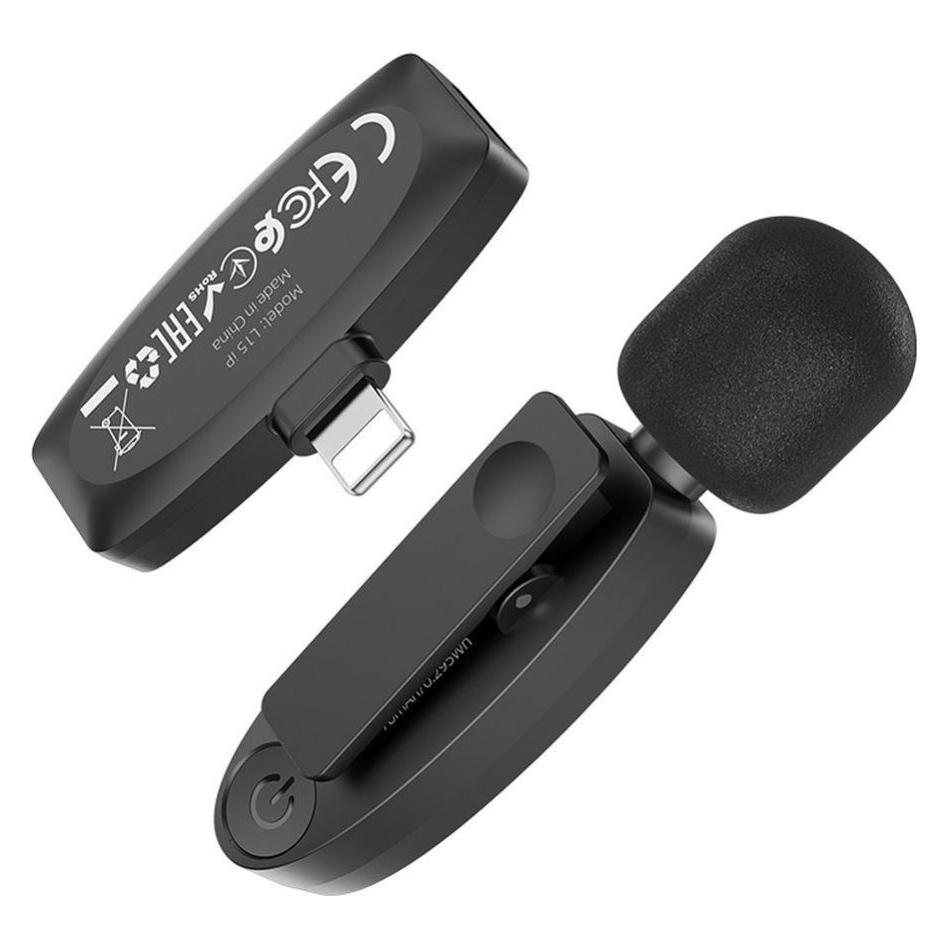Hoco Mikrofonas L15 Lightning juodas (6931474789020)