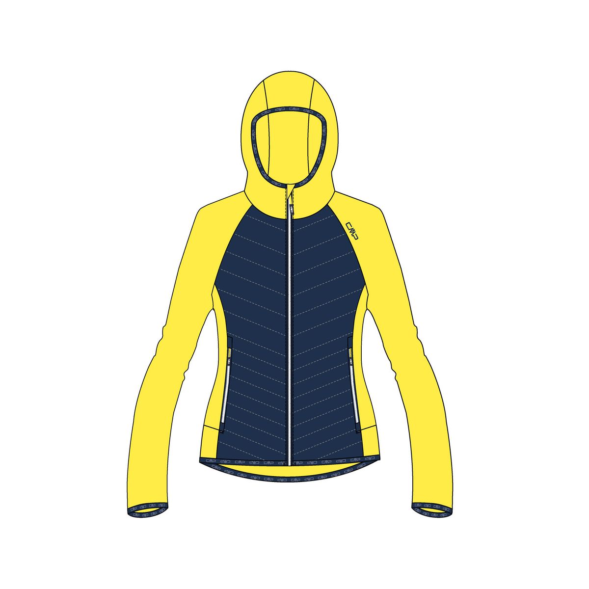 CMP Woman Jacket Hybrid FIX Hood winter sun (R231) 38 35E2946-R231-38