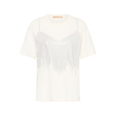 Blusentop CULTURE "Culture DK T-Shirt kurzarm CUTIFFY", Damen, Gr. XL, weiß (gardenia), Blusen Blusentop