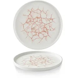 Churchill Studio Prints Kintsugi Coral Teller Flach Mit Steilrand Stapelbar 26cm