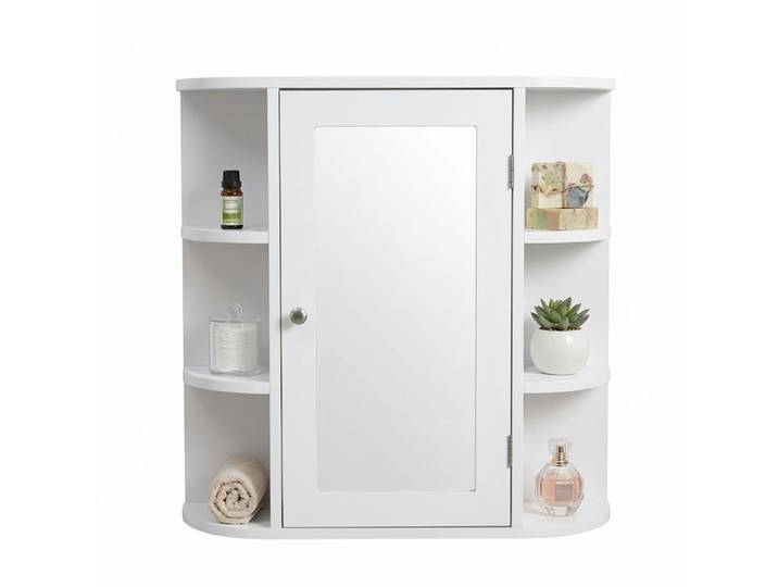 Relaxdays Spiegelschrank mit 10 Fächern