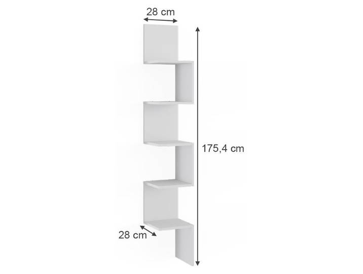 Étagère d'angle Vicco Paolo Blanc 28x175.4cm avec 5 compartiments\, Model 52094