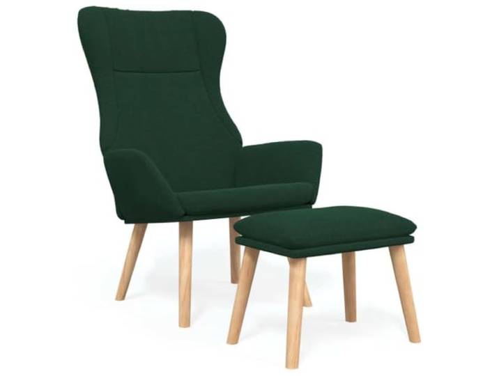 KDVXBCQJH Relaxsessel mit Fußhocker Dunkelgrün Polstersessel 2er Set Gemütlicher Fernsehsessel mit stabiler Holz-Metall-Konstruktion für Wohnzimmer, Schlafzimmer und Ruhebereich.