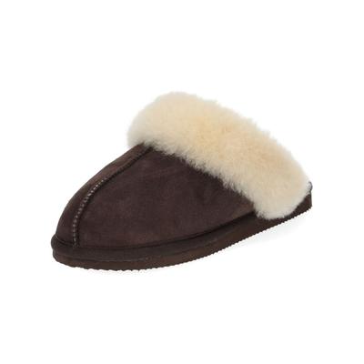 Hausschuh SHEPHERD "Shepherd Hausschuhe Lammfell", Damen, Gr. 42, braun (moro), Lammfell, Schuhe Hausschuh