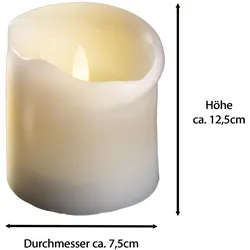 Novaliv, LED Kerzen, 8x mittlere LED Stumpenkerze mit Timer - 7,5cm Durchmesser 12,5cm Höhe - 2 AA Batterien nötig LED (8x)