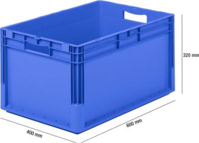 Euro Box Leichtbehälter ELB 6320, aus PP, Inhalt 64 L, ohne Deckel, blau