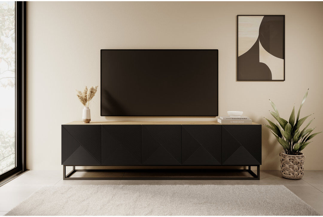 Ebern Designs Merril TV Stand for TVs up to 55" Artisan/Black 55"