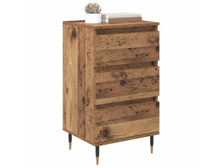 KTHLBRH Anrichte Altholz 40 x 35 x 70 cm Mehrschichtholz 3 Schubladen, elegante Füße für Wohnzimmer, Esszimmer, Büro