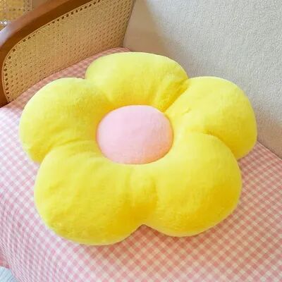 Uplifted Trends Cute Sunflower Flower Plush Pillow Soft Stuffed Cushion For Bedroom Decor yellow