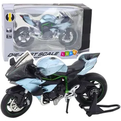 Sport-Motorrad-Metalllichter, Geräusche, Silber, 1:12