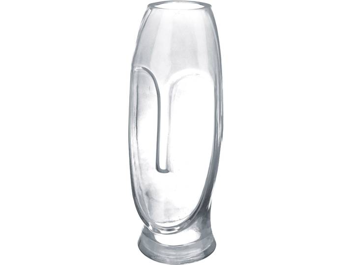 Tischvase CASABLANCA BY GILDE Moai , grau, B:11cm H:30cm T:11cm, Glas, Vasen, Tischvase