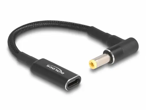 Delock USB-Ladekabel USB-C Buchse, DC Stecker 2,5mm 0.15m Schwarz 60040