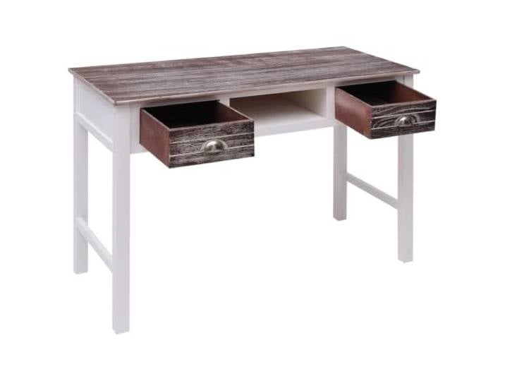HKLGBVCR Schreibtisch, Braun, 110 x 45 x 76 cm, Holz Vintage Schreibtisch, Paulownia Holz und Pappelholz, 2 Schubladen, 1 offenes Fach, Konsolentisch, Computertisch, Tisch