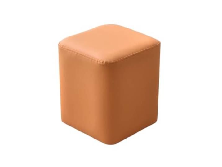 DANNMPX Sitzhocker Wohnzimmer Moderner Quadratischer Fußhocker Aus Weichem Kunstleder for Das Wohnzimmer Zusätzliche Sitzplätze(Orange)